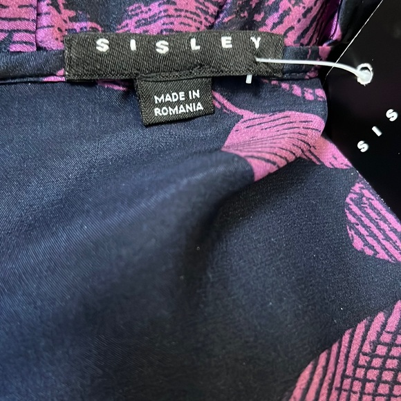 Sisley Silk Printed Mini Dress, Purple, Large - Picture 9 of 11